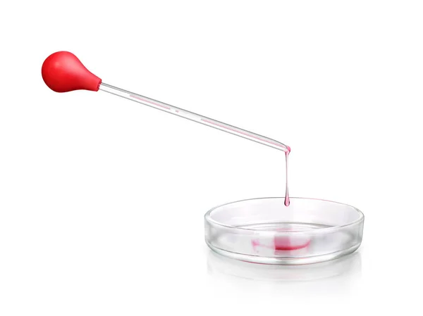 Pipette 1 and bowl on white background — Stock Photo, Image