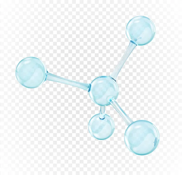 Molécula sobre fondo transparente. Ilustración vectorial . — Vector de stock