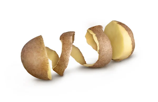 Potatis hackad 8 på vit bakgrund — Stockfoto