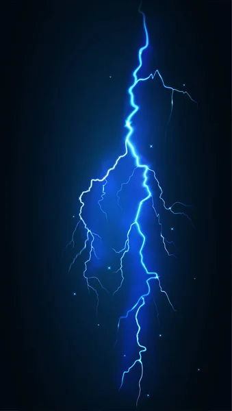 Vector illustration of lightning with flashes. Simple — Stock Vector