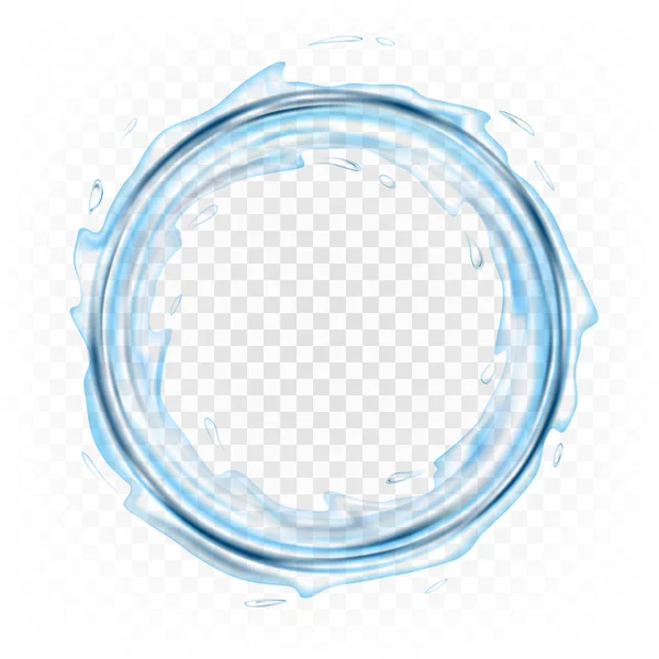 Víz Splash kör izolált átlátszó háttérrel. Reális vektoros illusztráció — Stock Vector