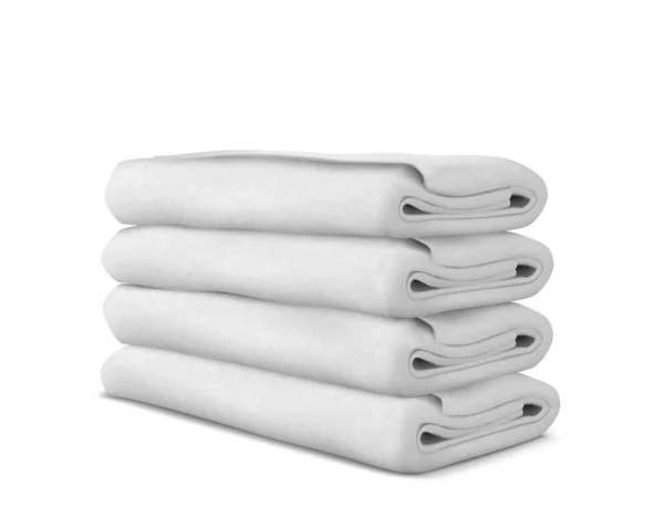 Toallas blancas aisladas sobre fondo blanco — Vector de stock