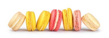 Beyaz bir arka planda macaroons
