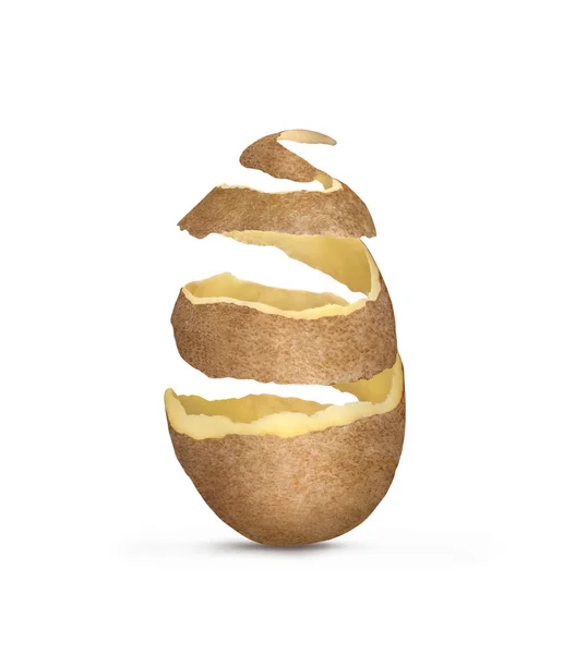 Bucce di patate 4 su sfondo bianco — Foto Stock