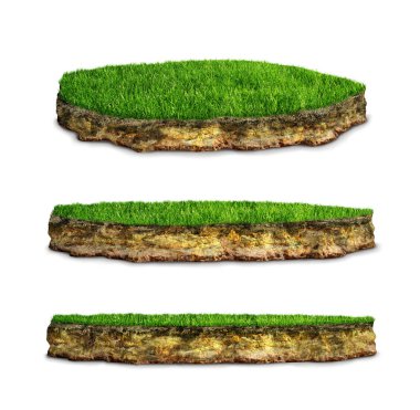 Arazi, ada. 3d illüstrasyon.