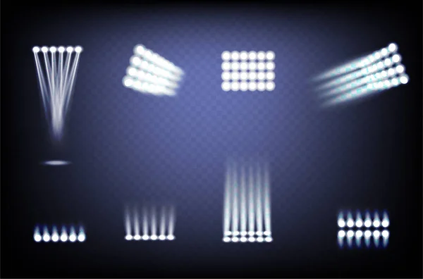 Διανυσματική απεικόνιση ενός συνόλου προβολέων φωτός — Διανυσματικό Αρχείο