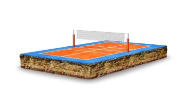 Voleybol sahası, saha. 3d illüstrasyon