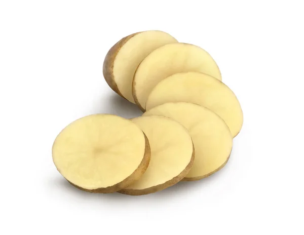 Potatis hackad 19 på vit bakgrund — Stockfoto