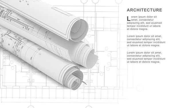 Architectuurproject. Achtergrondtekening. Vectorillustratie. — Stockvector
