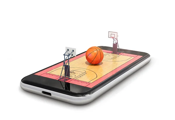 Basketball. basketball playground. 3D rendering — Stock Photo, Image