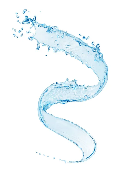 Swirling water splashes isolated on white background — Stok fotoğraf