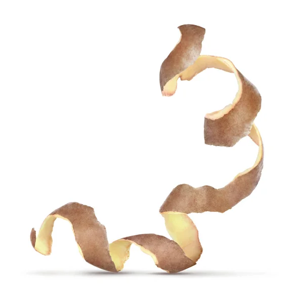 Kartoffeln schält Winkel 2 auf weißem Hintergrund — Stockfoto