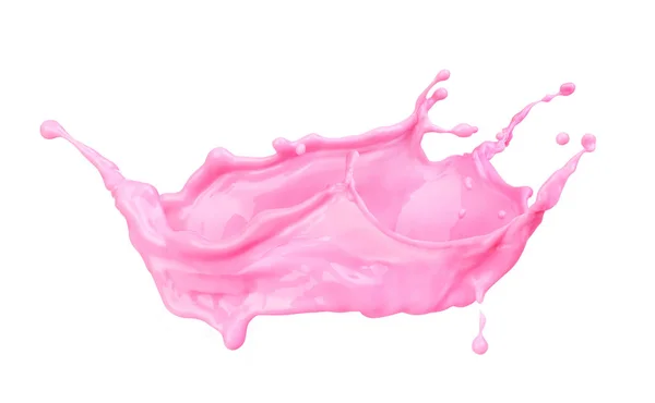 Rosa stänk i form av en krona på en vit bakgrund. Pink p — Stockfoto