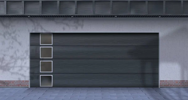 Garage in de tuin. Vectorillustratie. — Stockvector