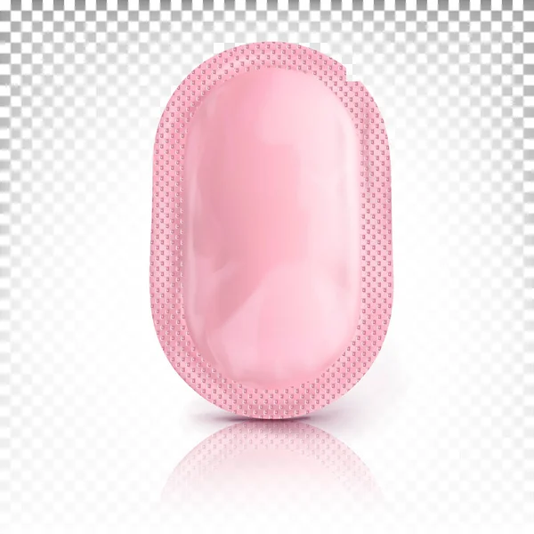 Mini Sobre Oval Paquete Embalaje Rosa Aislado Sobre Fondo Blanco — Vector de stock