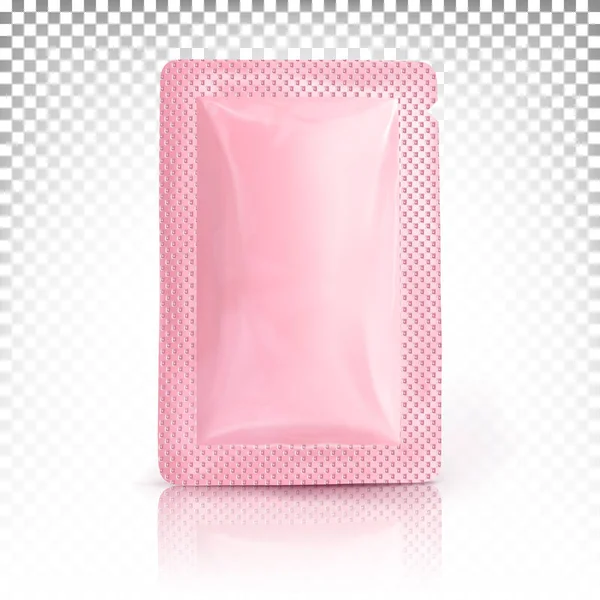 Rechthoekige Mini Verpakking Sachet Roze Stick Voor Room Saus Shampoo — Stockvector