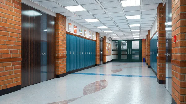 School Corridor Interior Illustration — Stock Photo, Image