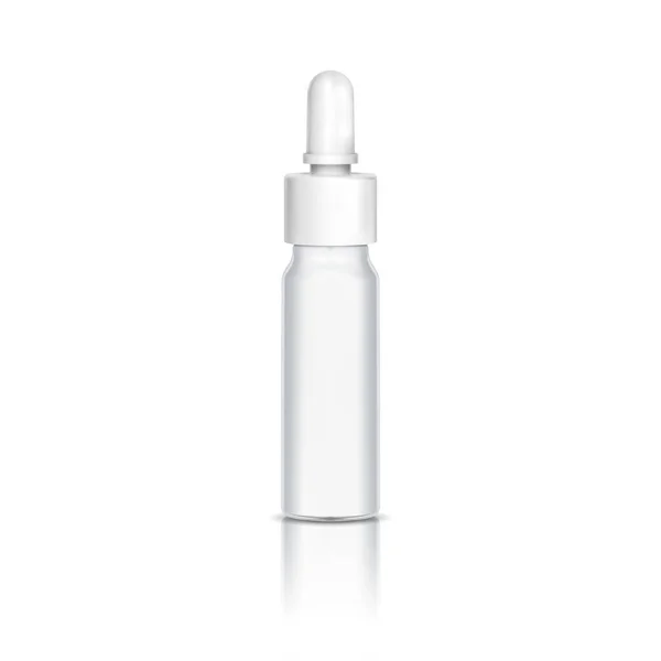 Attrappe Medizinische Weiße Flasche Vektor Illustration Isoliert Auf Weißem Hintergrund — Stockvektor