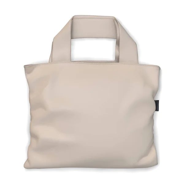 Beige Einfache Ökotasche Von Oben Vector Illustration Isoliert Auf Weißem — Stockvektor