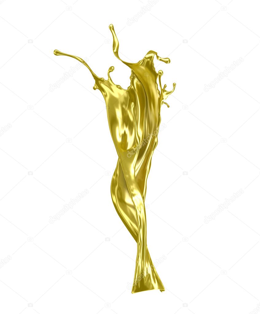 splash of gold 3d illustration