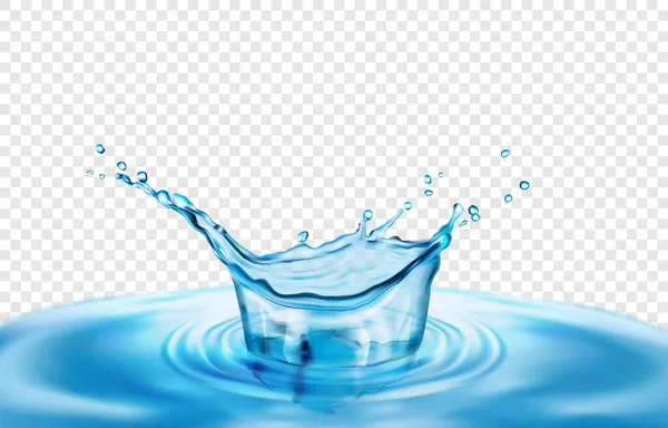 Vatten Stänk Transparent Bakgrund Vektorillustration — Stock vektor