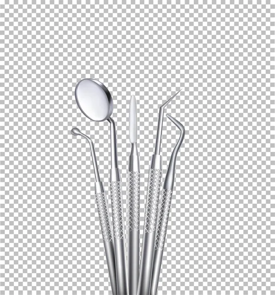 Οδοντιατρικά Εργαλεία Διαφανές Φόντο Διανυσματική Απεικόνιση — Διανυσματικό Αρχείο