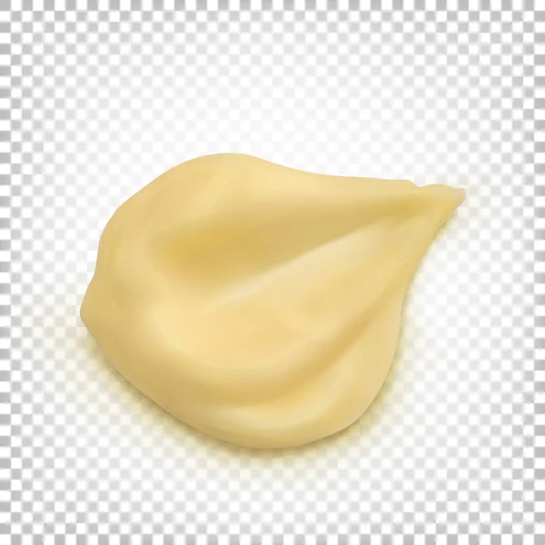 Crème Jaune Étalée Sur Surface Une Goutte Vue Dessus Mayonnaise — Image vectorielle