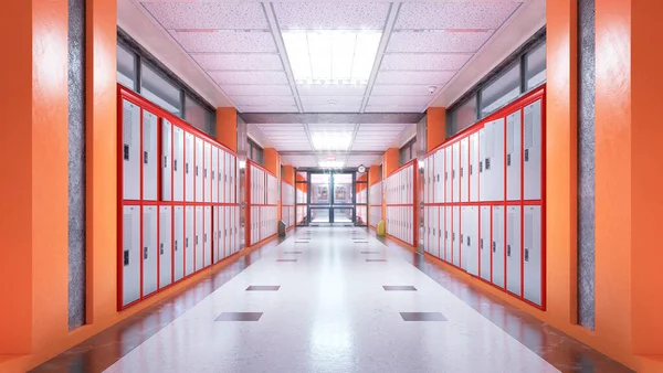 Okul Koridorunun Tarafında Illüstrasyon — Stok fotoğraf