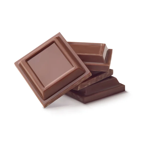 Cijfers Van Melk Chocolade Bar Geïsoleerd Witte Achtergrond Vector Illustratie — Stockvector