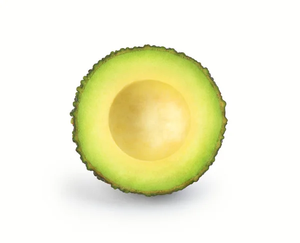 Gesneden Avocado Een Witte Achtergrond — Stockfoto