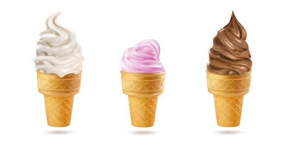 Set Gelati Colorati Latte Illustrazione Vettoriale — Vettoriale Stock