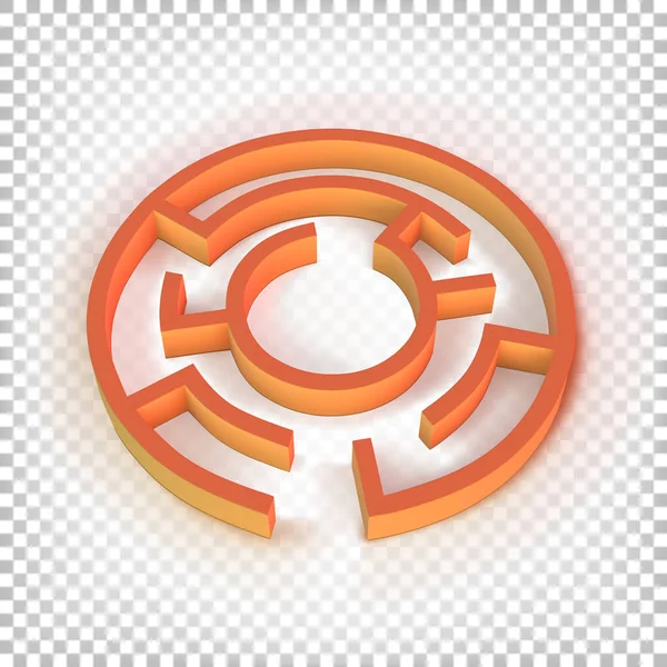 Rond Oranje Doolhof Vector Illustratie Geïsoleerd Witte Transparante Achtergrond — Stockvector