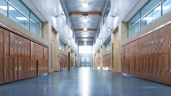 School Corridor Exit Door Illustration — Stock Photo, Image