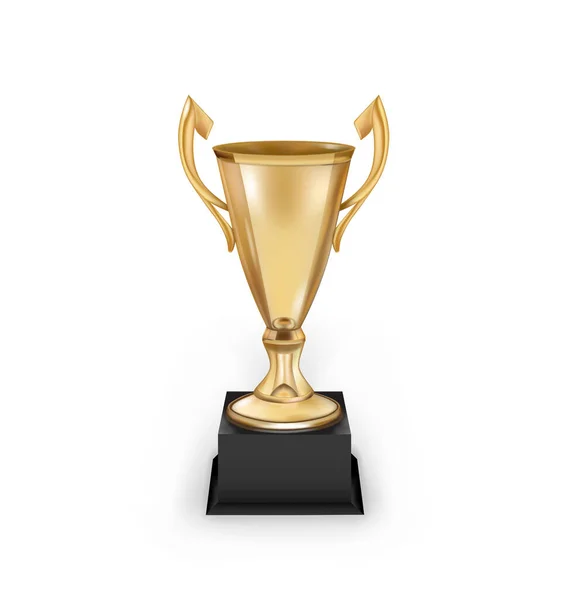 Golden Award Cup Witte Achtergrond Vector Illustratie — Stockvector
