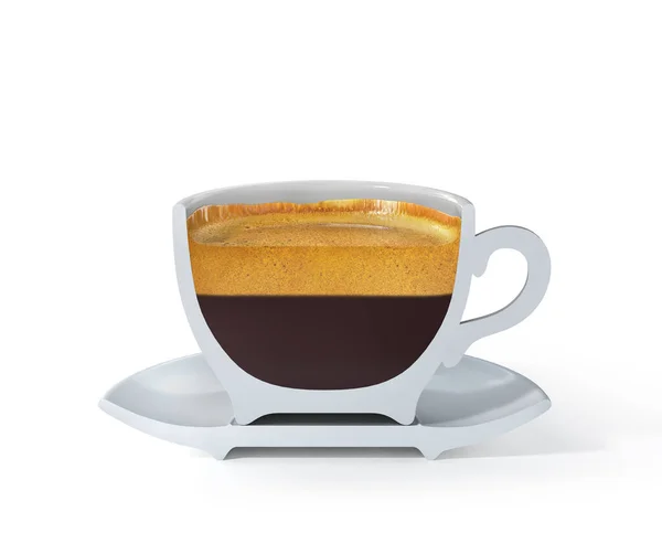 Media Taza Espresso Corte Vertical Taza Con Espresso Ilustración — Foto de Stock