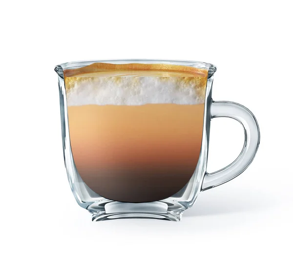 Halv Kopp Cappuccino Vertikalt Snitt Kopp Med Cappuccino Illustration — Stockfoto