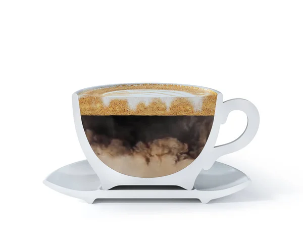 町田の半分のカップ 抹茶と縦型のカップ 3Dイラスト — ストック写真