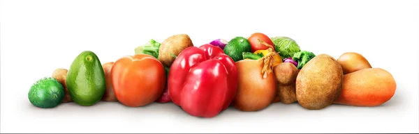 Gemüse Auf Weißem Hintergrund — Stockfoto