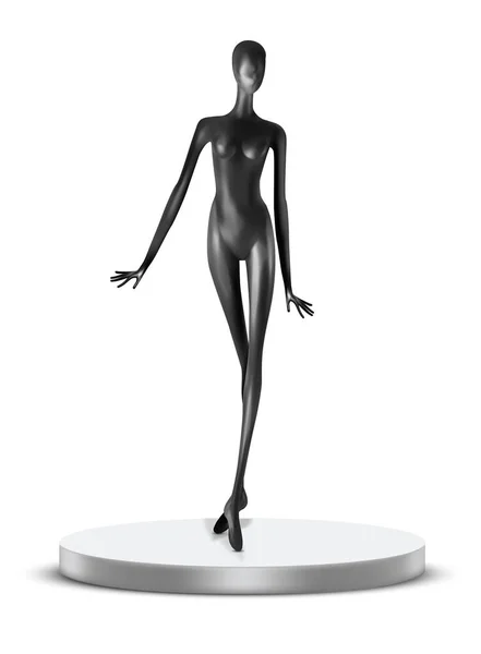 Mannequin Noir Mannequin Pour Vitrine Magasins Vêtements Chaussures Illustration Vectorielle — Image vectorielle