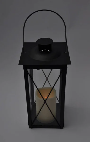 Lantern Led Lamp Dark Background — Stock Photo, Image