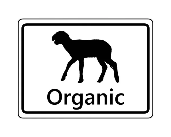 Sign Organic Sheep Farming — Stock Vector