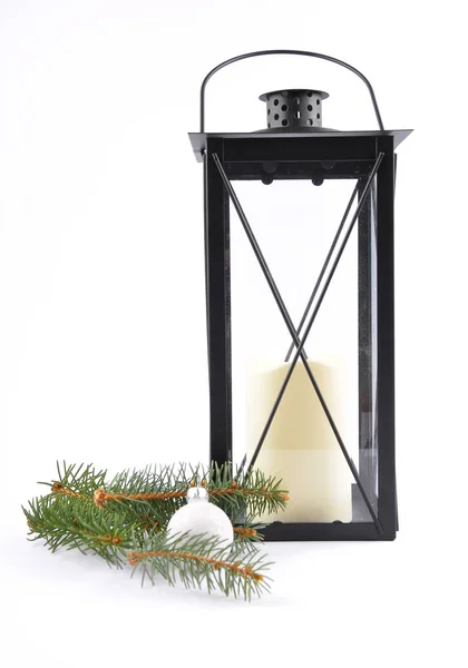 Lantern Christmas Decoration White — Stock Photo, Image