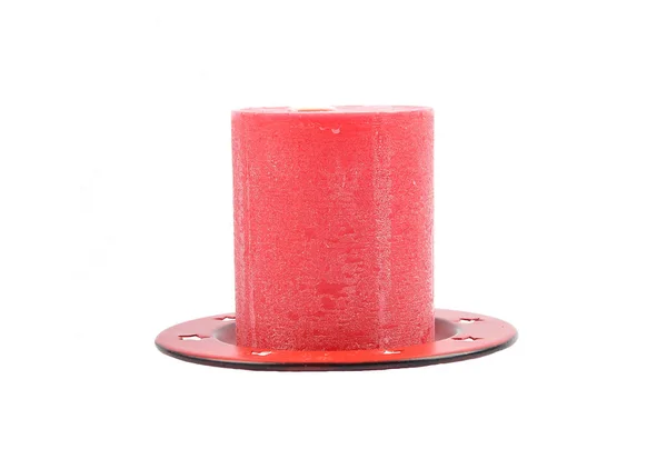 Red Candle Drip Plate — Stock Photo, Image
