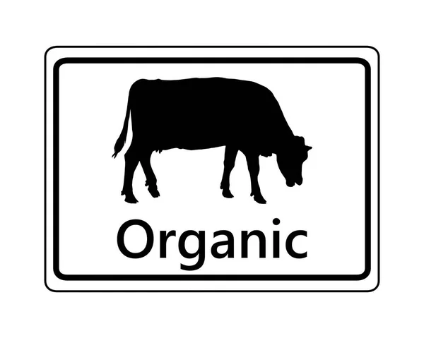 Sign Organic Dairy Farming — Stock Vector