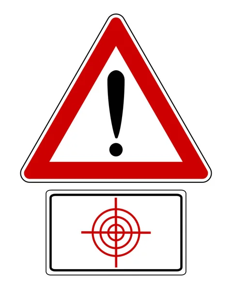 Дорожный Знак Восклицательным Знаком Мишенью — стоковый вектор
