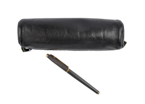 Pencil Case Pen White Background — Stock Photo, Image