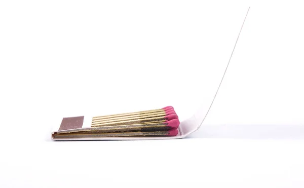 Open Matchbook White Background — Stock Photo, Image