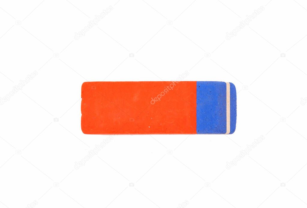 Eraser on white background