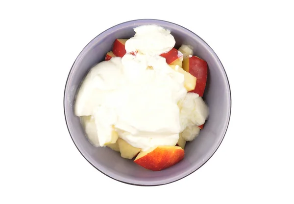 Bowl Apple Yoghurt — Stock Photo, Image