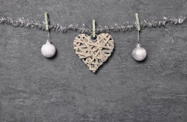 Şeyl kurulu olarak arka plan Christmas dekorasyon ile